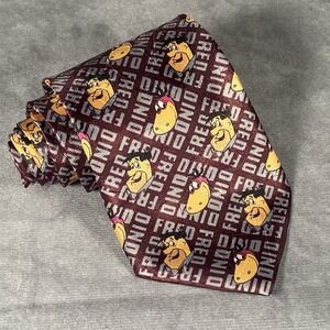 The Flintstones Fred & Dino Novelty Neck Tie‎ Vintage 1994 Made In Canada